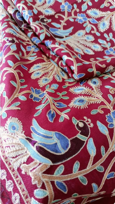 Heavy Embroidered Pashmina Shawl - Unique and Elegant