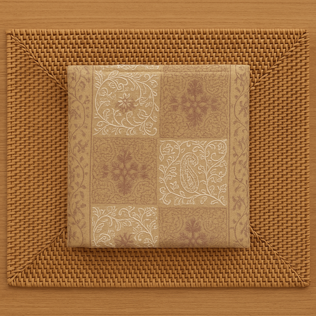 Elegant Pashmina Shawl with Aari Embroidery Warm Beige & Maroon Tones