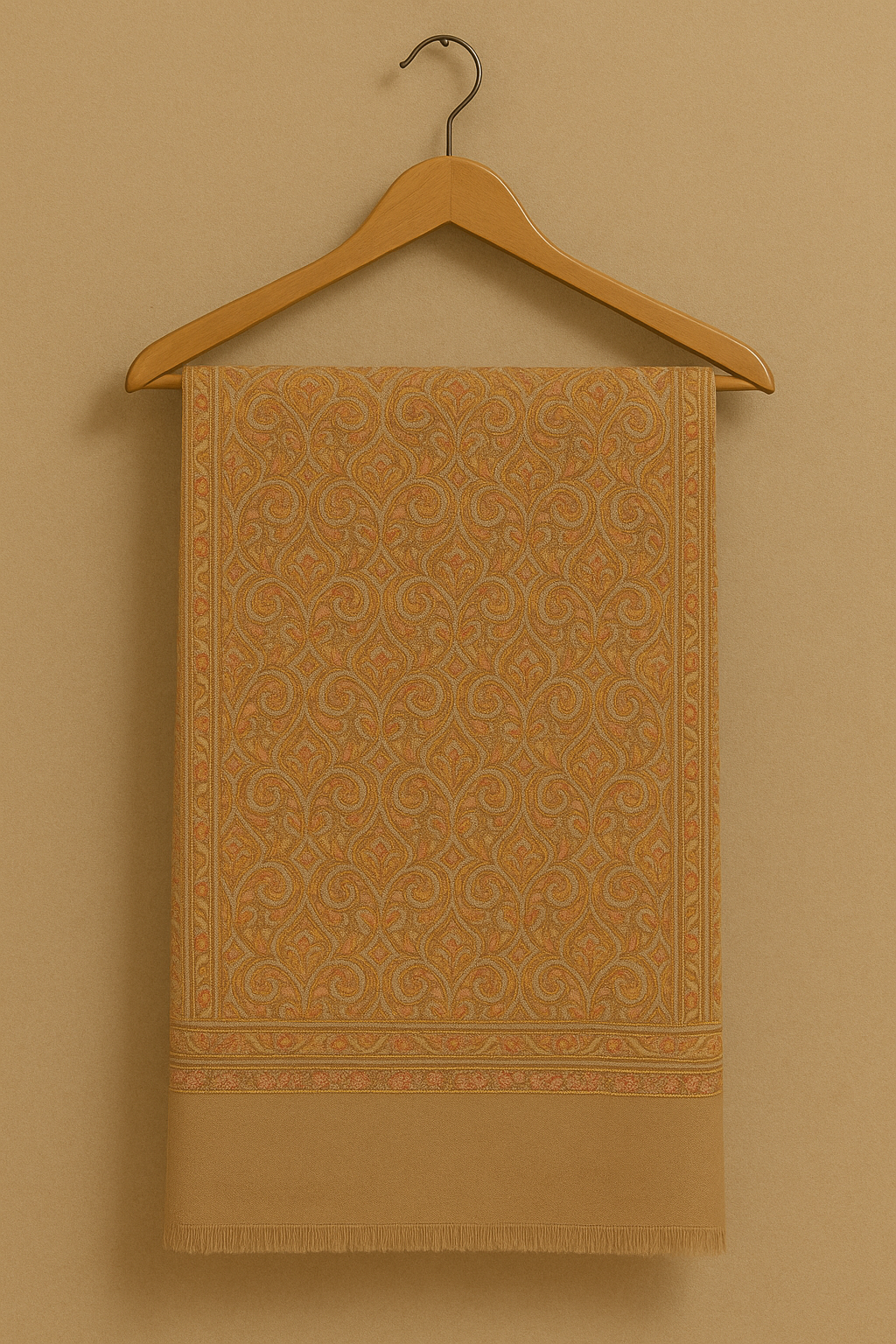 Luxury Pashmina Shawl with Intricate Aari Embroidery