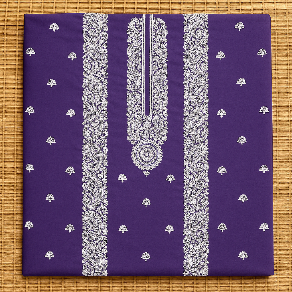 Purple Embroidered Lawn Shirt