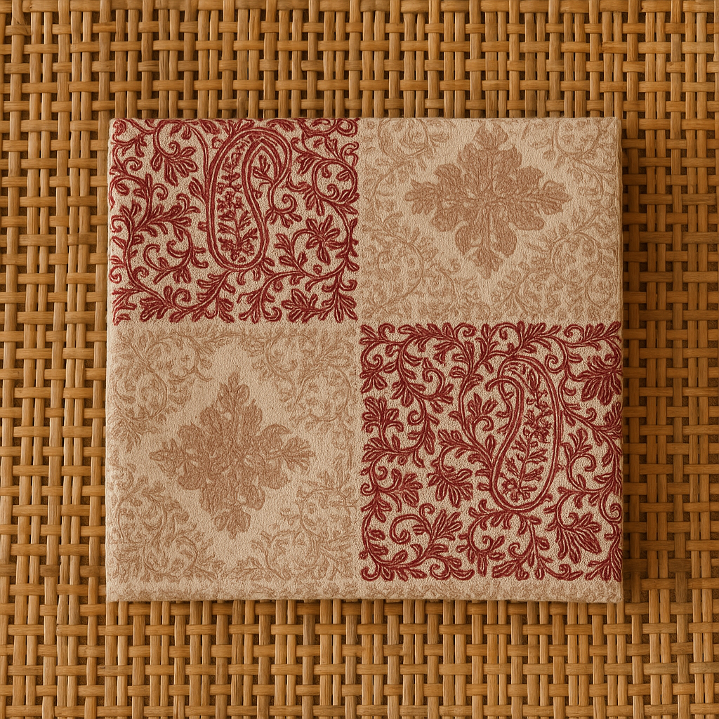 Beige and maroon pashmina shawl