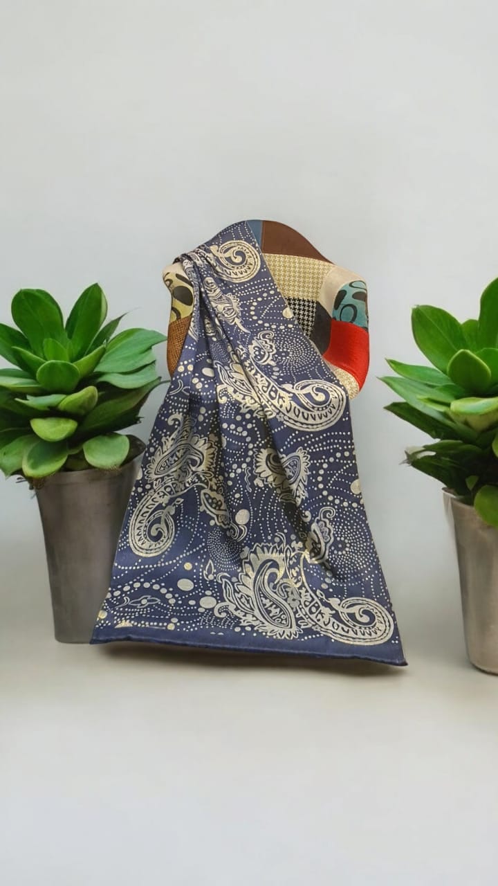 The Navy Paisley Bandana-Print Scarf