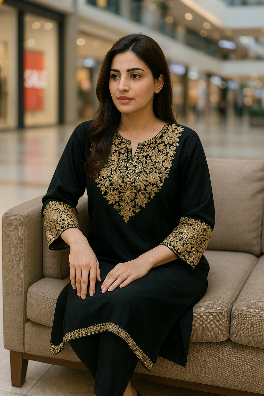 Black Pashmina pheran