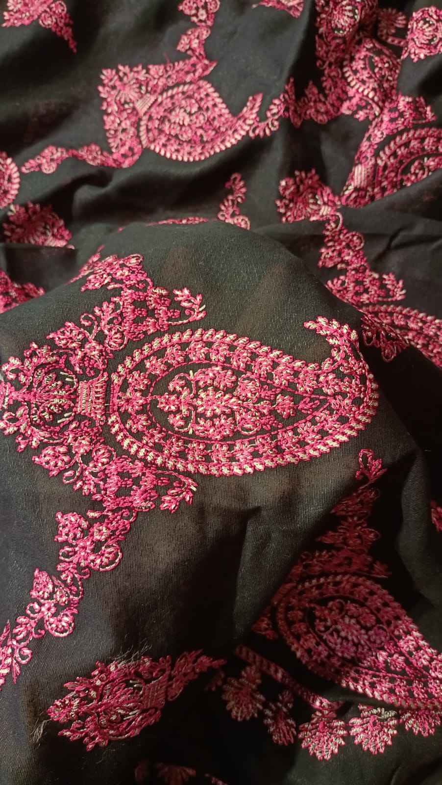 Black Embroidered Karandi Shawl