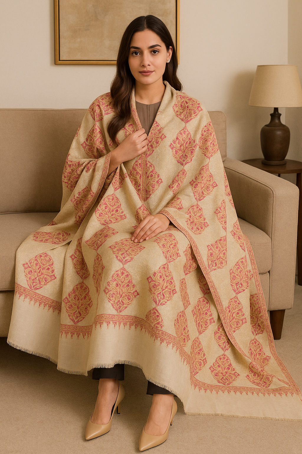 Luxury Aari Embroidered Pashmina Shawl