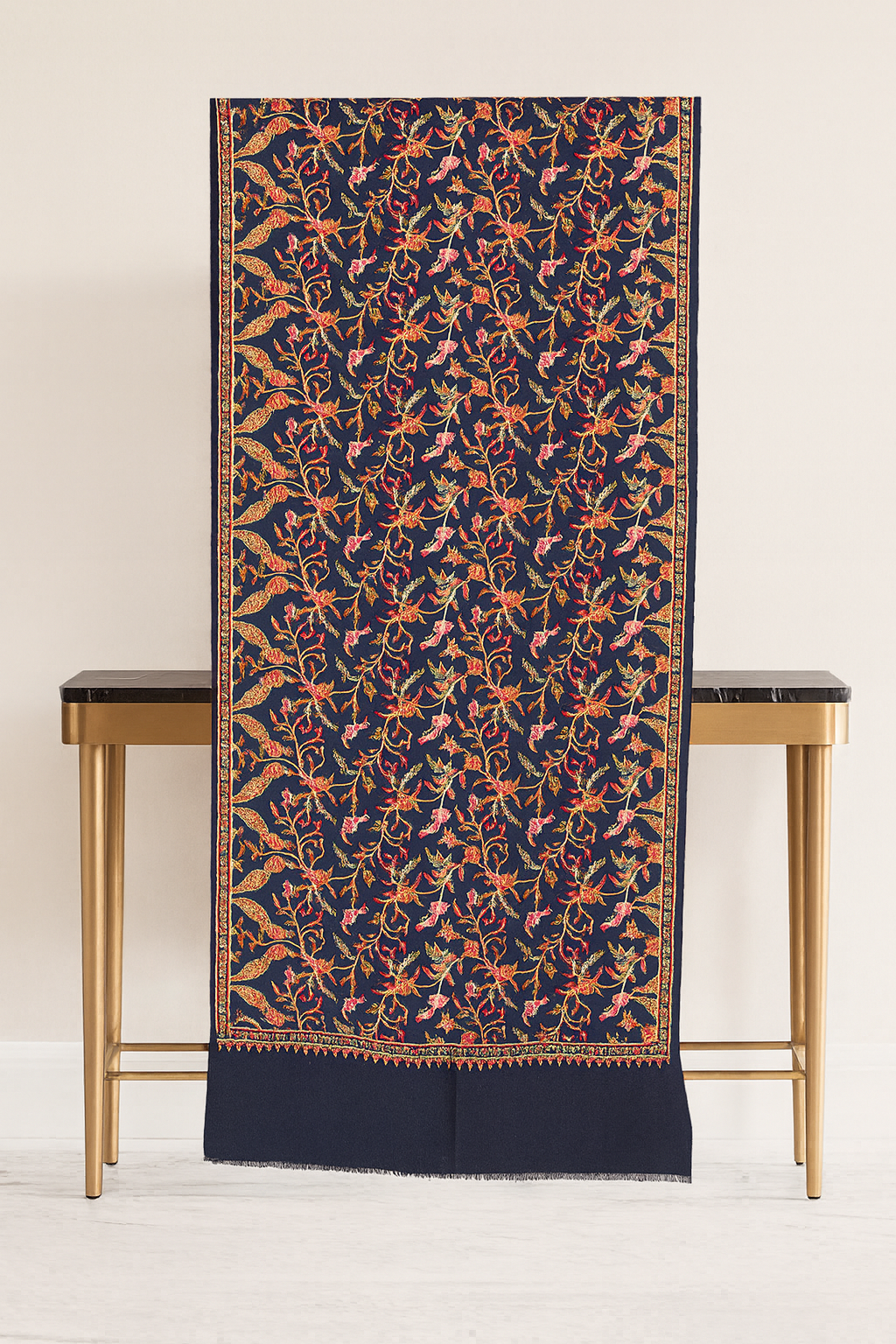 Blue Pashmina Embroidered Shawl