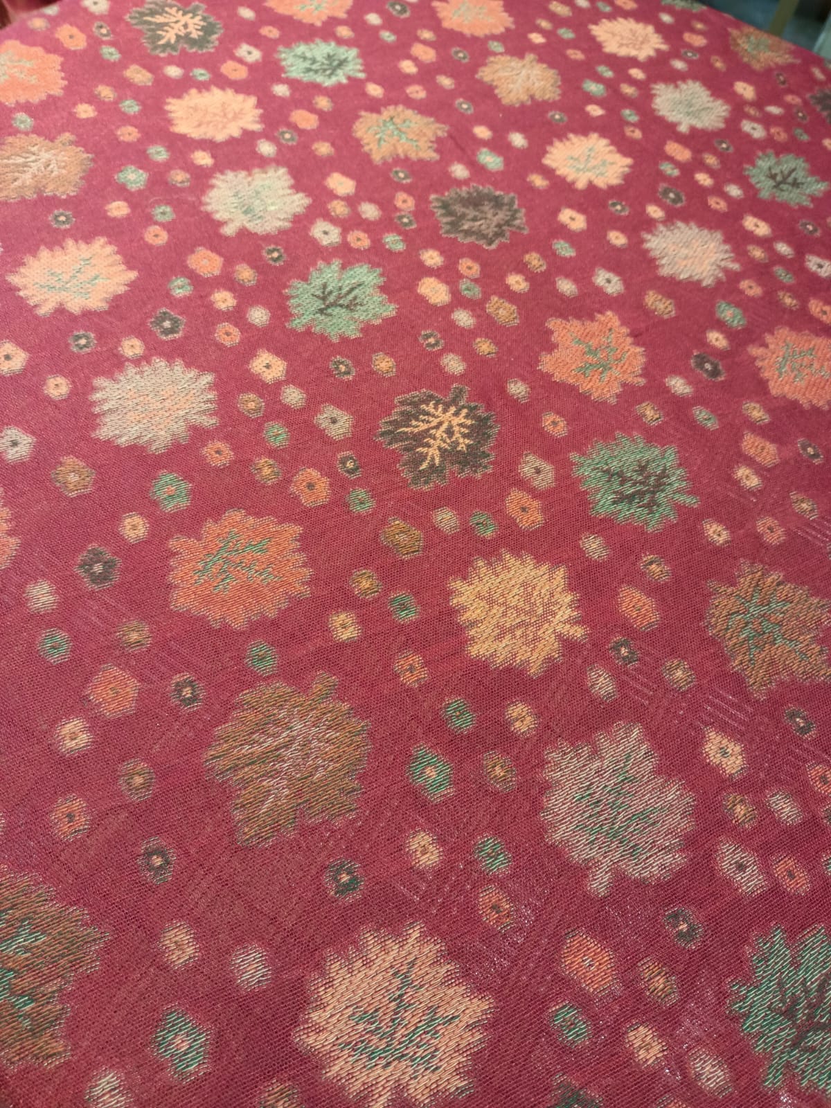 Pink Kani Pashmina Shawl – Floral Heritage Weave