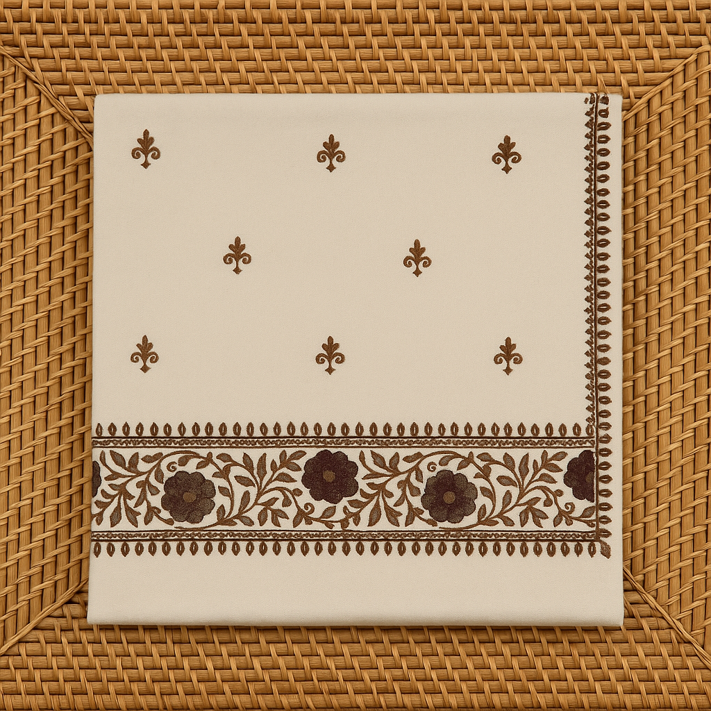 Ivory Pashmina Shawl with Maroon Floral Embroidery