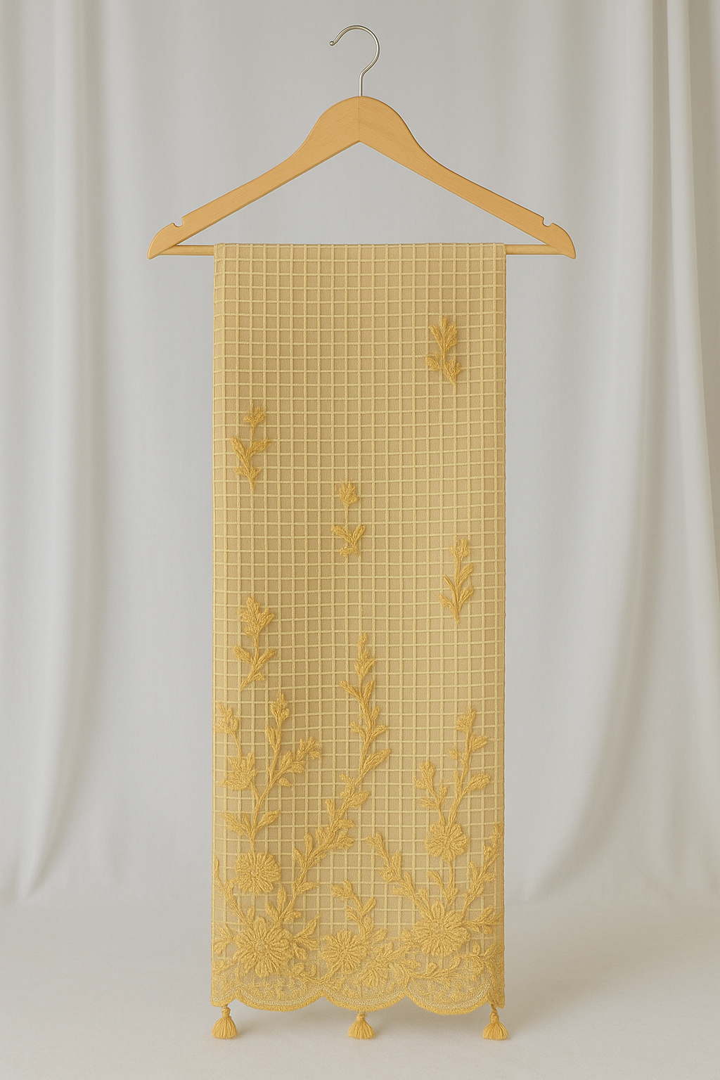 Luxury Lawn Embroidered Dupatta with Thread & Stone Work