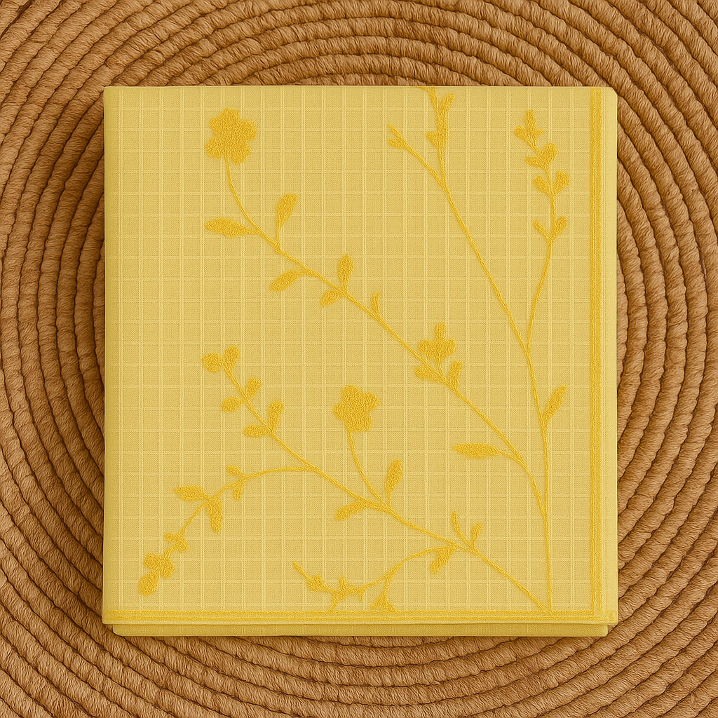 Light Yellow Embroidered Lawn Dupatta