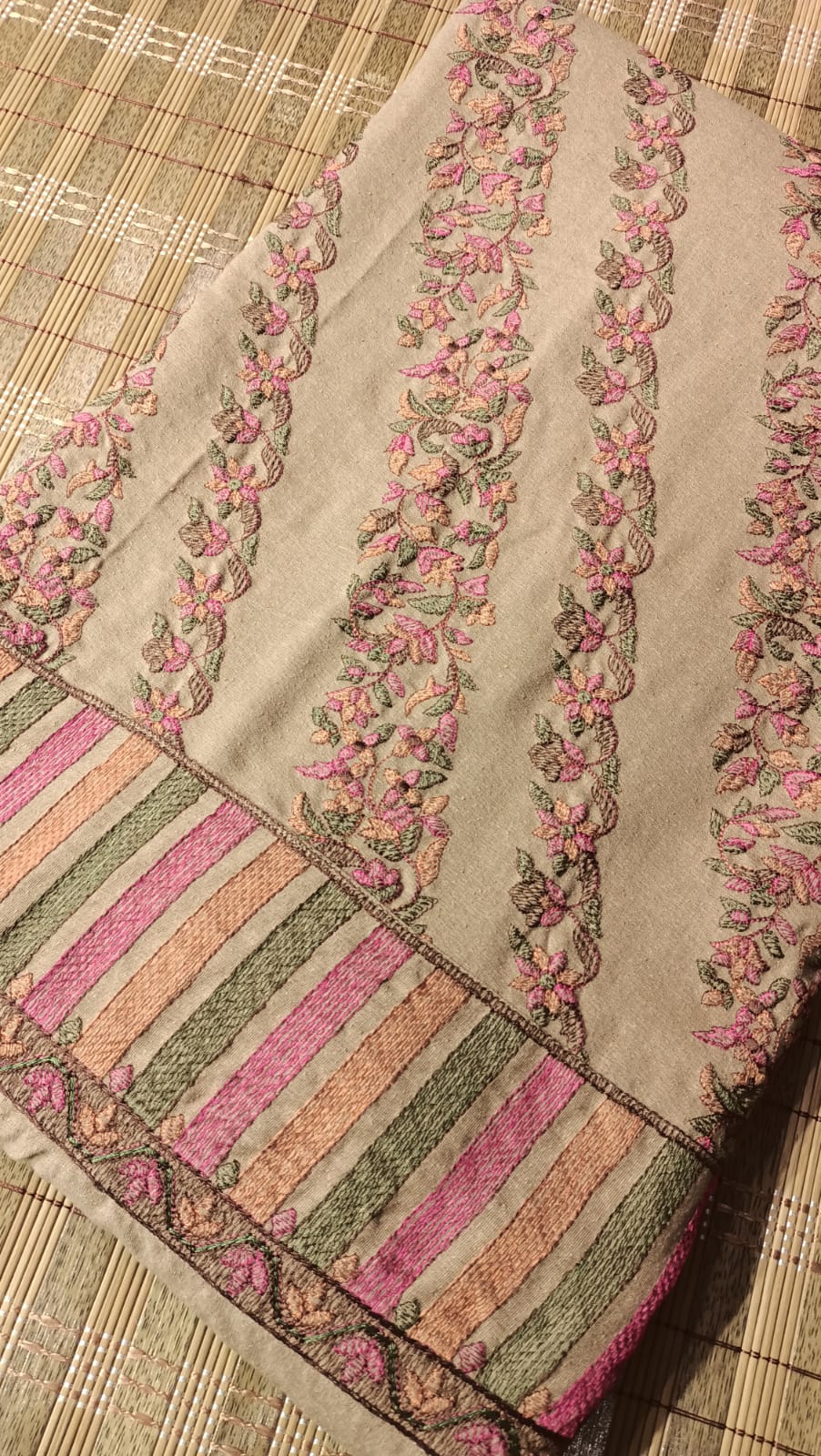 Elegant Karandi Shawl with Intricate Embroidery