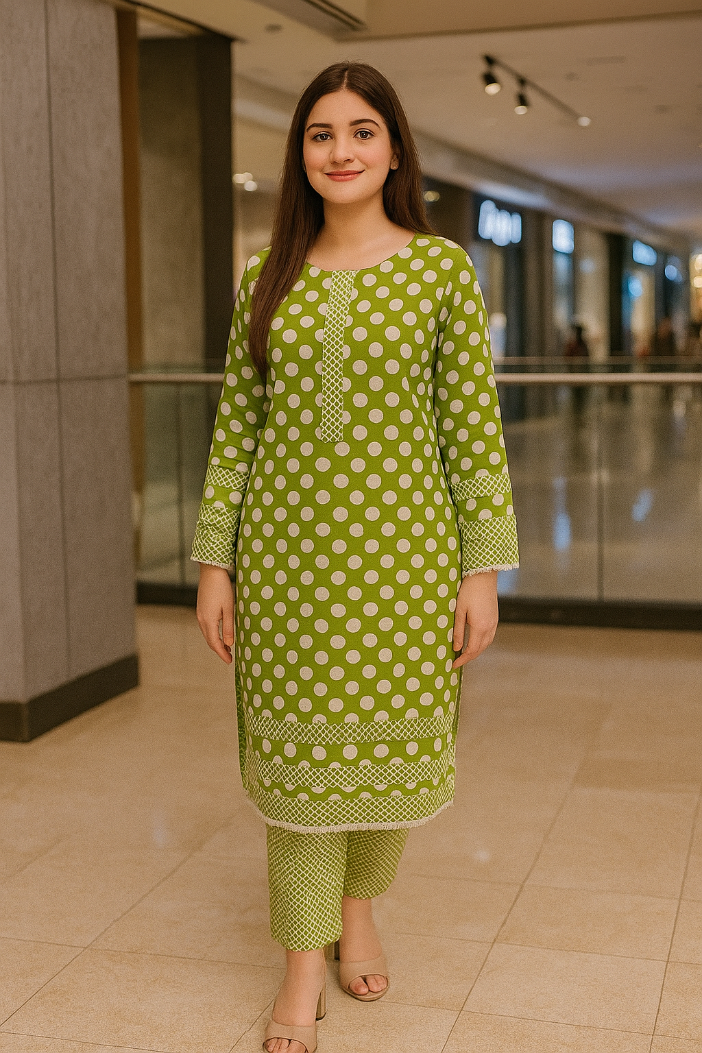 Lime polka dot