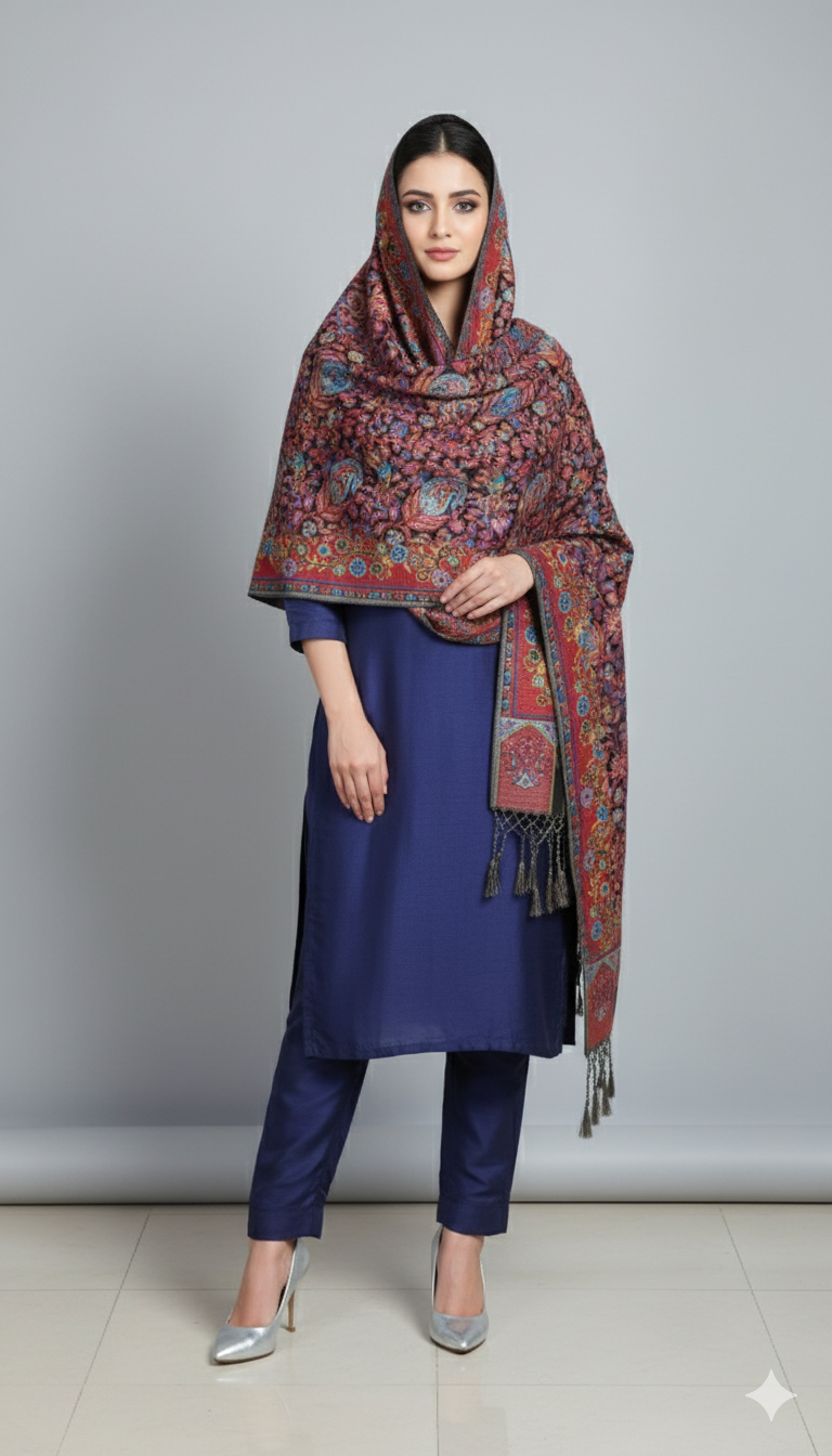 Kani Mini Shawl – Handcrafted Elegance