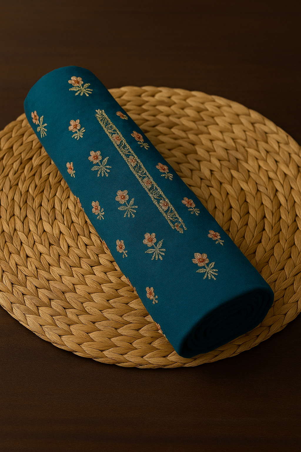 Teal Unstitched Lawn Embroidered 2-Piece Suit