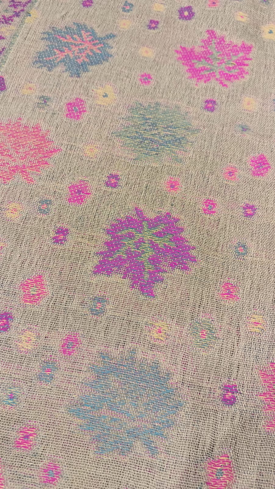 Elegant Kani Pashmina Shawl – Pastel Lilac & Pink Weaves