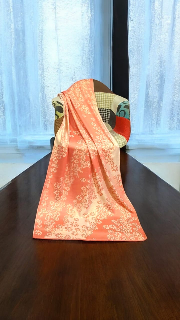 Bold Orange Polka Dot & Paisley Woven Stole