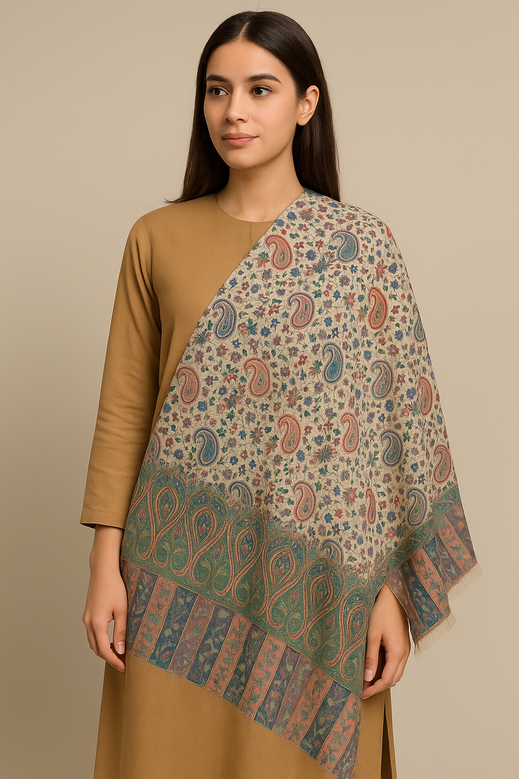 Luxury Multicolor Paisley Pashmina Shawl