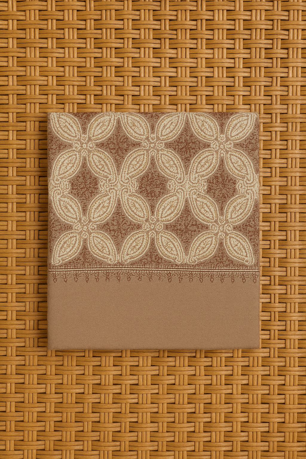 Luxury Pashmina Shawl – Beige & Maroon Paisley Design