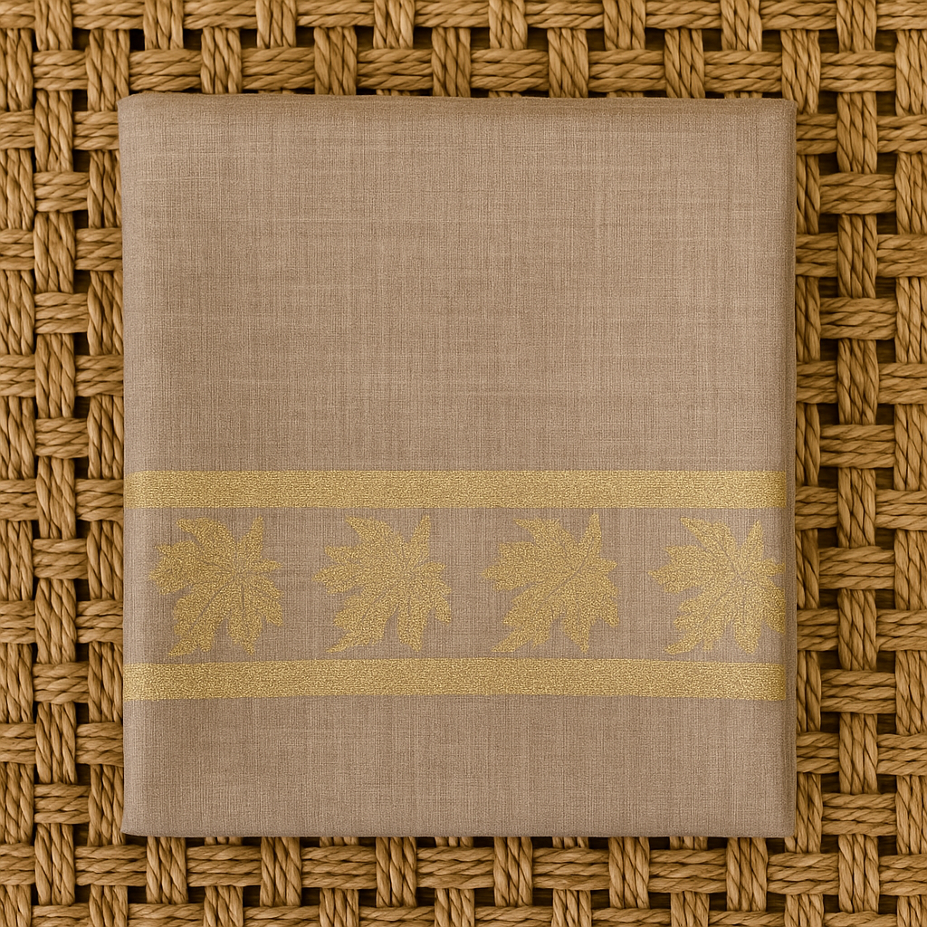 Elegant Beige Pashmina Shawl with Golden Zari Border