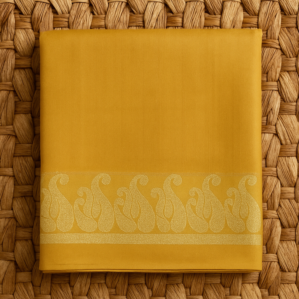 Luxury Mustard Yellow Pashmina Shawl with Jacquard Paisley Border