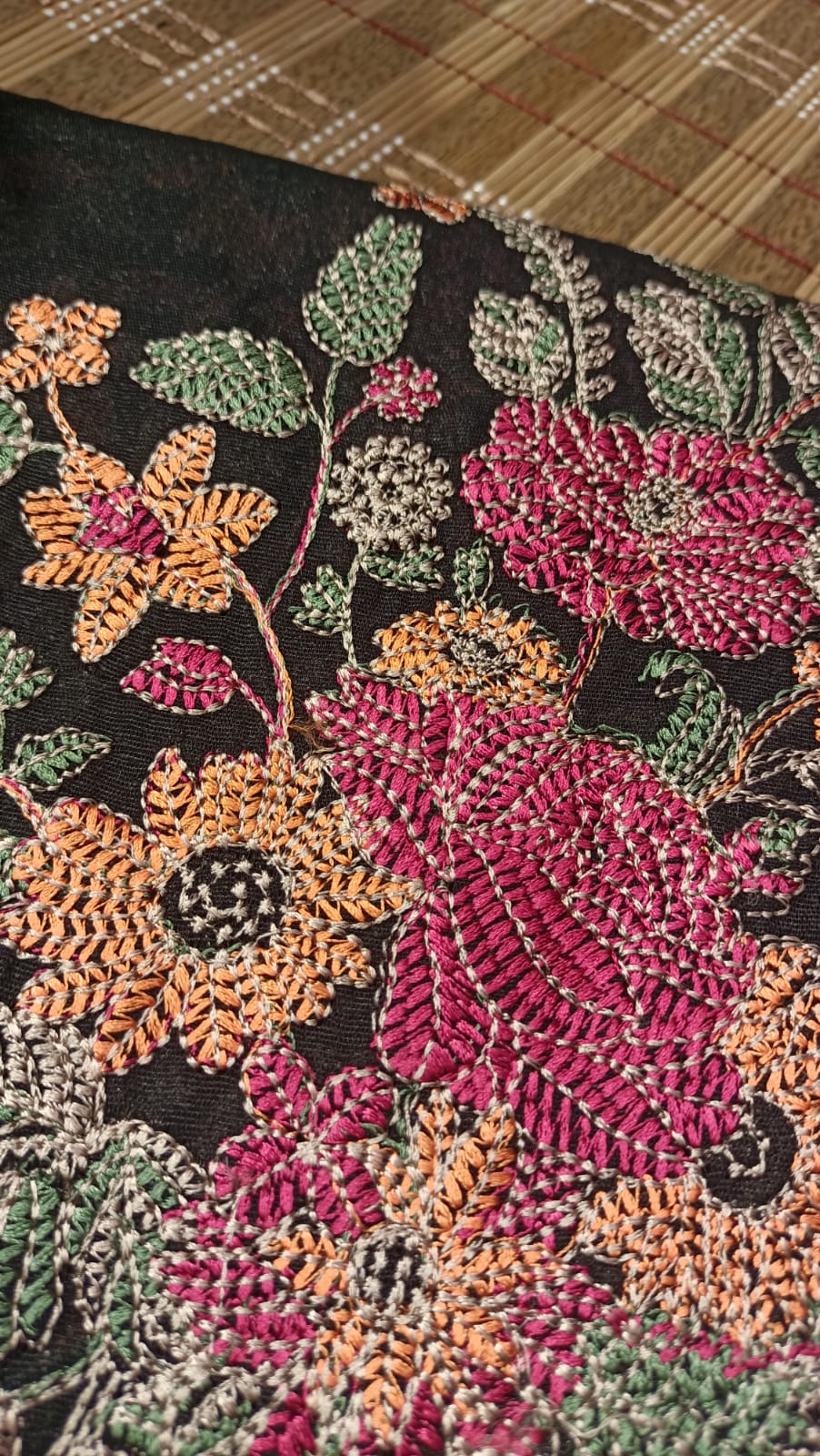 Black Karandi Embroidered Shawl