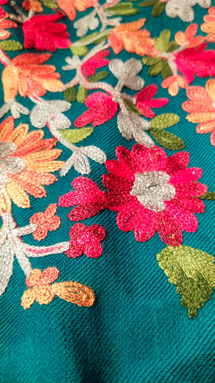 The Floral Embroidered Pashmina Kaftan