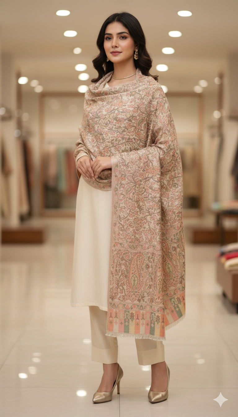 Elegant Kani Pashmina Shawl – Timeless Handcrafted Luxury
