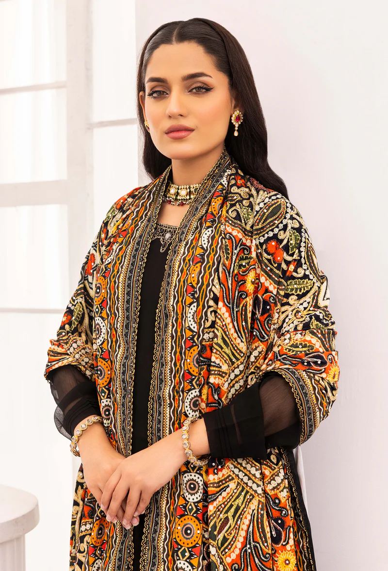 Velvet digital printed shawl