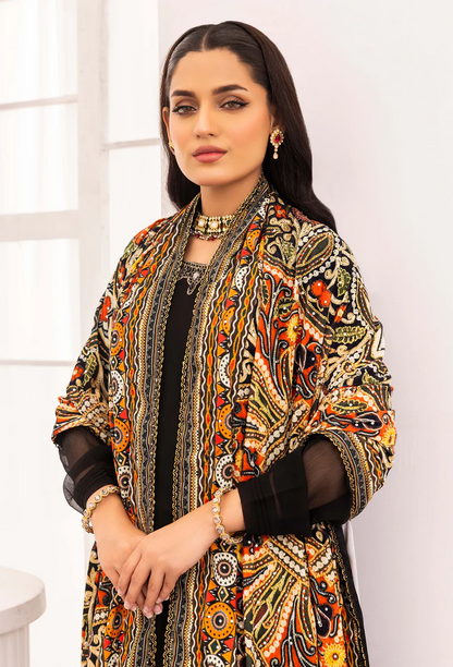 Velvet digital printed shawl