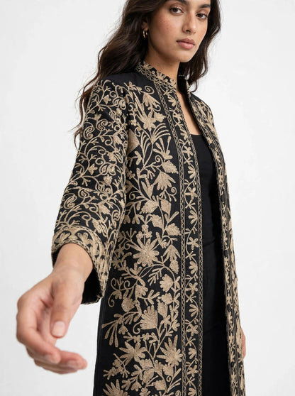 The Heritage Black Gold Kashmiri Jacket