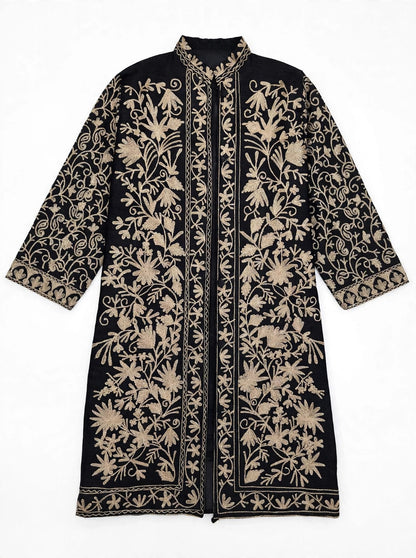 The Heritage Black Gold Kashmiri Jacket