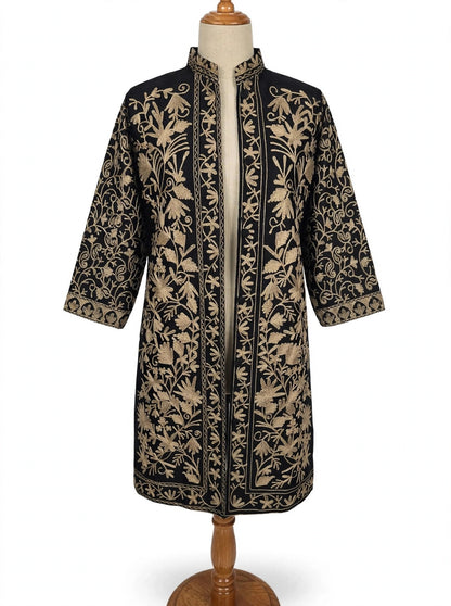 The Heritage Black Gold Kashmiri Jacket