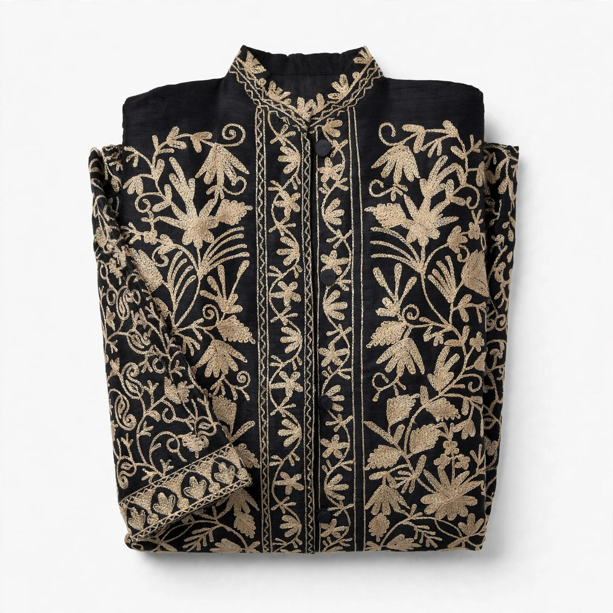 The Heritage Black Gold Kashmiri Jacket