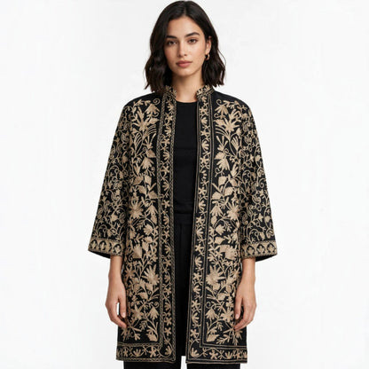 The Heritage Black Gold Kashmiri Jacket