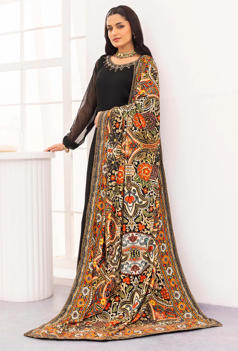 Velvet digital printed shawl