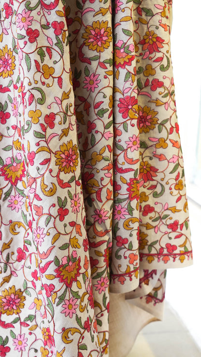 Elegant Floral Pashmina Embroidered Shawl