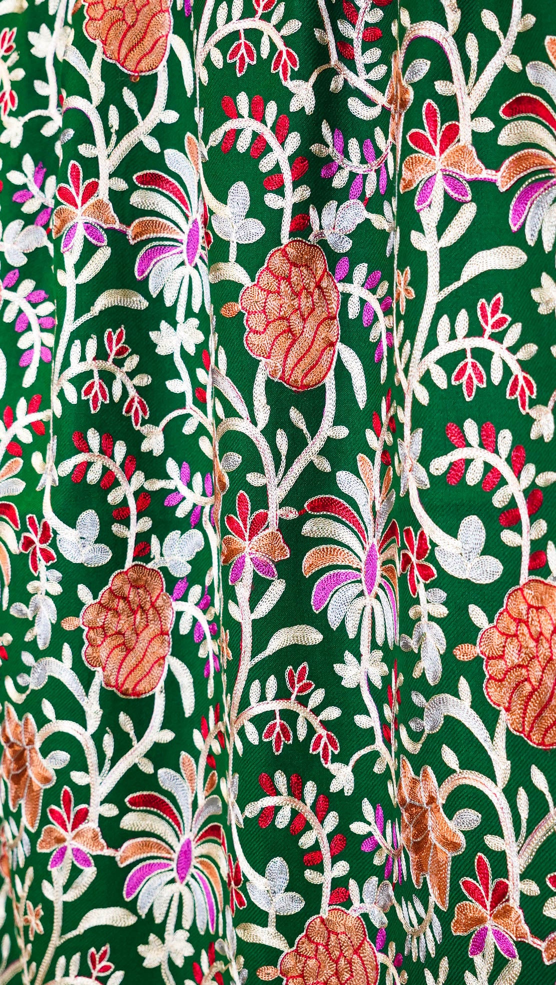 Kalamkari Embroidered Shawl - Handmade, Unique, Luxury Wrap