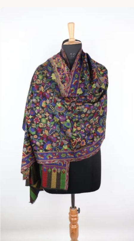 Women's Bahaar Kaani Wool Blend Kashmiri Shawl
