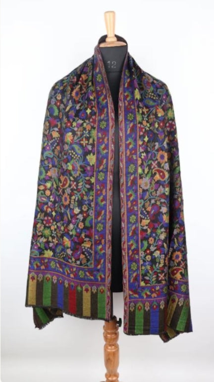 Women's Bahaar Kaani Wool Blend Kashmiri Shawl