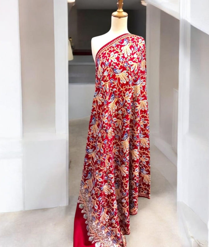 Heavy Embroidered Pashmina Shawl - Unique and Elegant