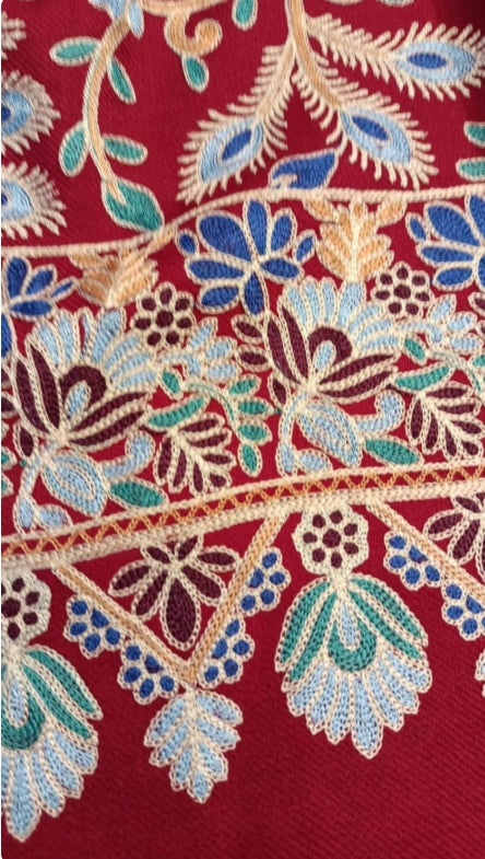 Heavy Embroidered Pashmina Shawl - Unique and Elegant