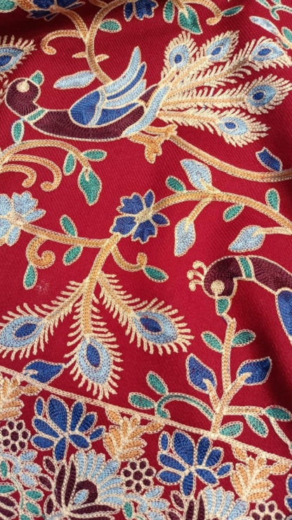 Heavy Embroidered Pashmina Shawl - Unique and Elegant