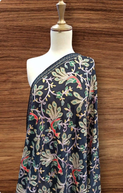 Heavy Embroidered Pashmina Shawl - Unique and Elegant