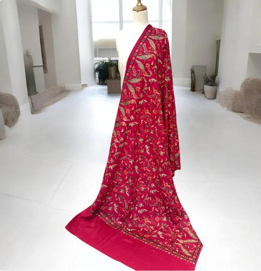 Luxury Pashmina Peacock Embroidered Shawl- High End Fashion