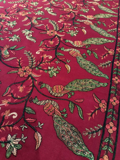 Luxury Pashmina Peacock Embroidered Shawl- High End Fashion