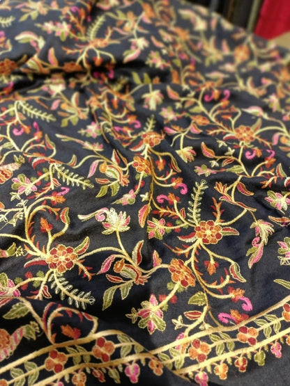 Blue Pashmina Embroidered Shawl