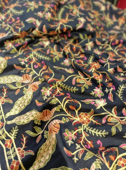 Blue Pashmina Embroidered Shawl