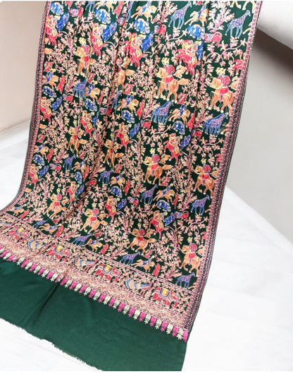 Exclusive Pashmina Shawl With Intricate Animal Designs