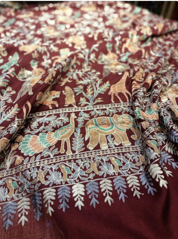 Exclusive Pashmina Shawl With Intricate Animal Designs