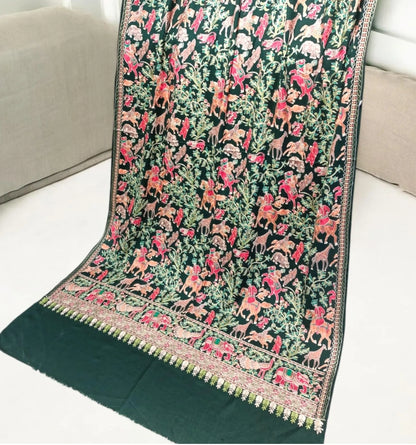 Exclusive Pashmina Shawl With Intricate Animal Designs